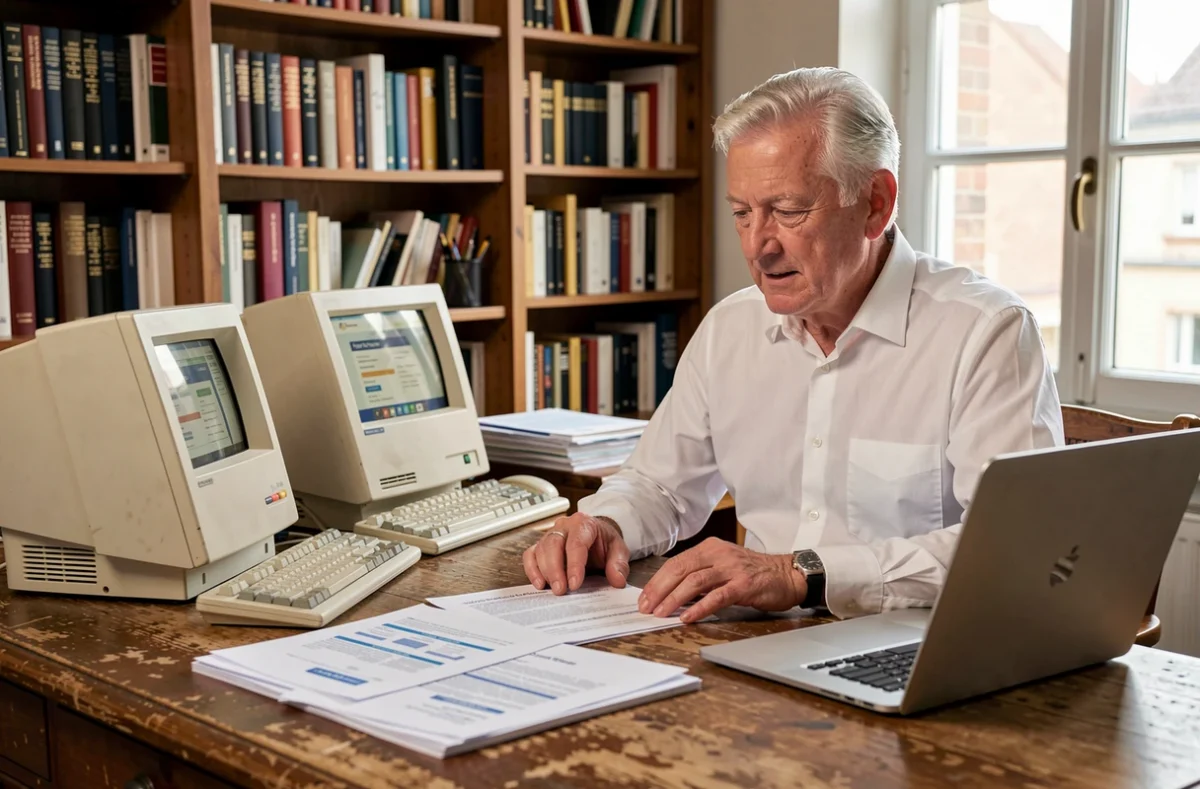 Consultant web expérimenté de l'agence historique Alphéa net à Mulhouse dans son bureau établi