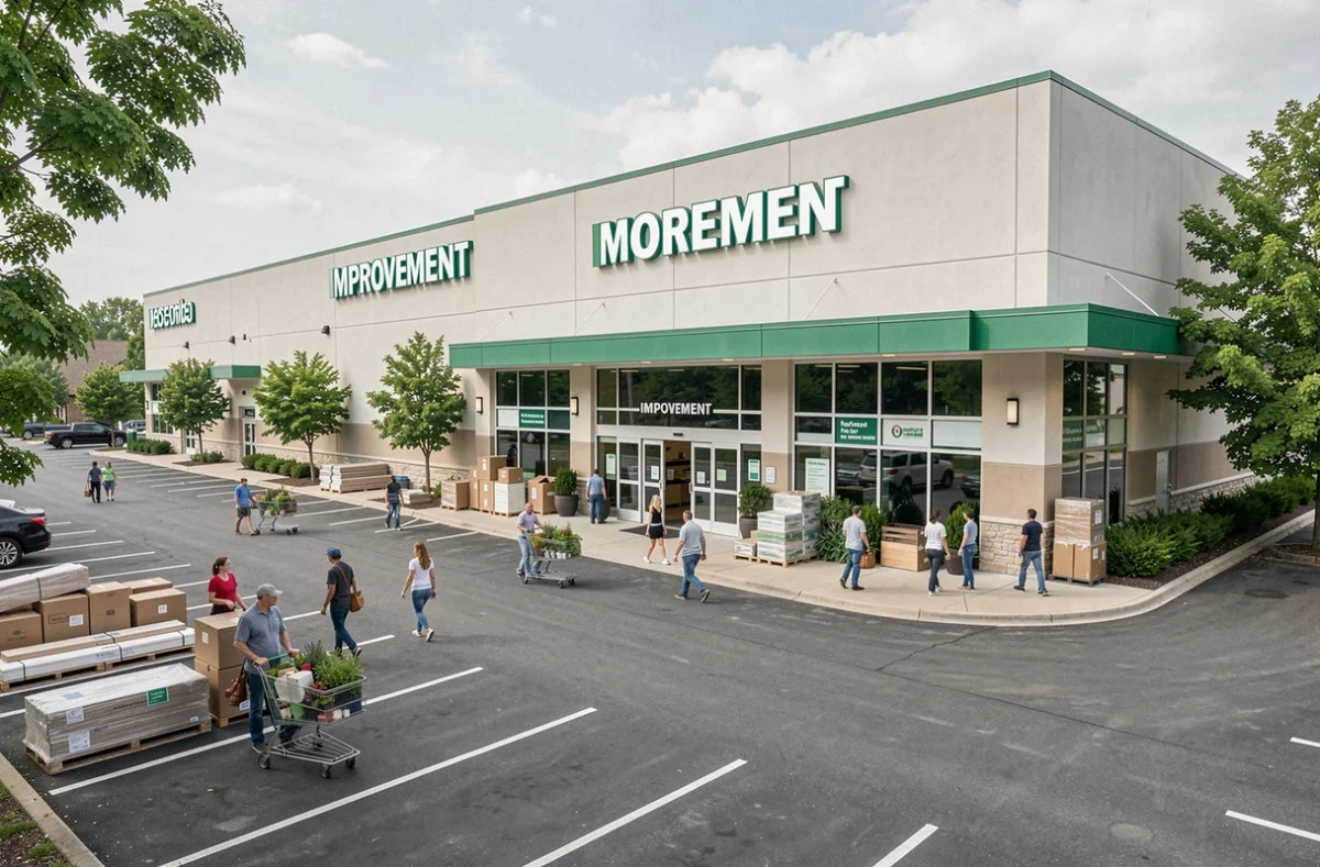 Façade extérieure d'un grand magasin Leroy Merlin avec des clients en train de faire leurs achats