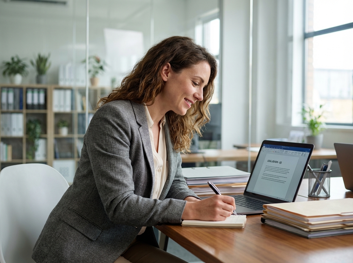 Femme d affaires en réunion dans un bureau moderne