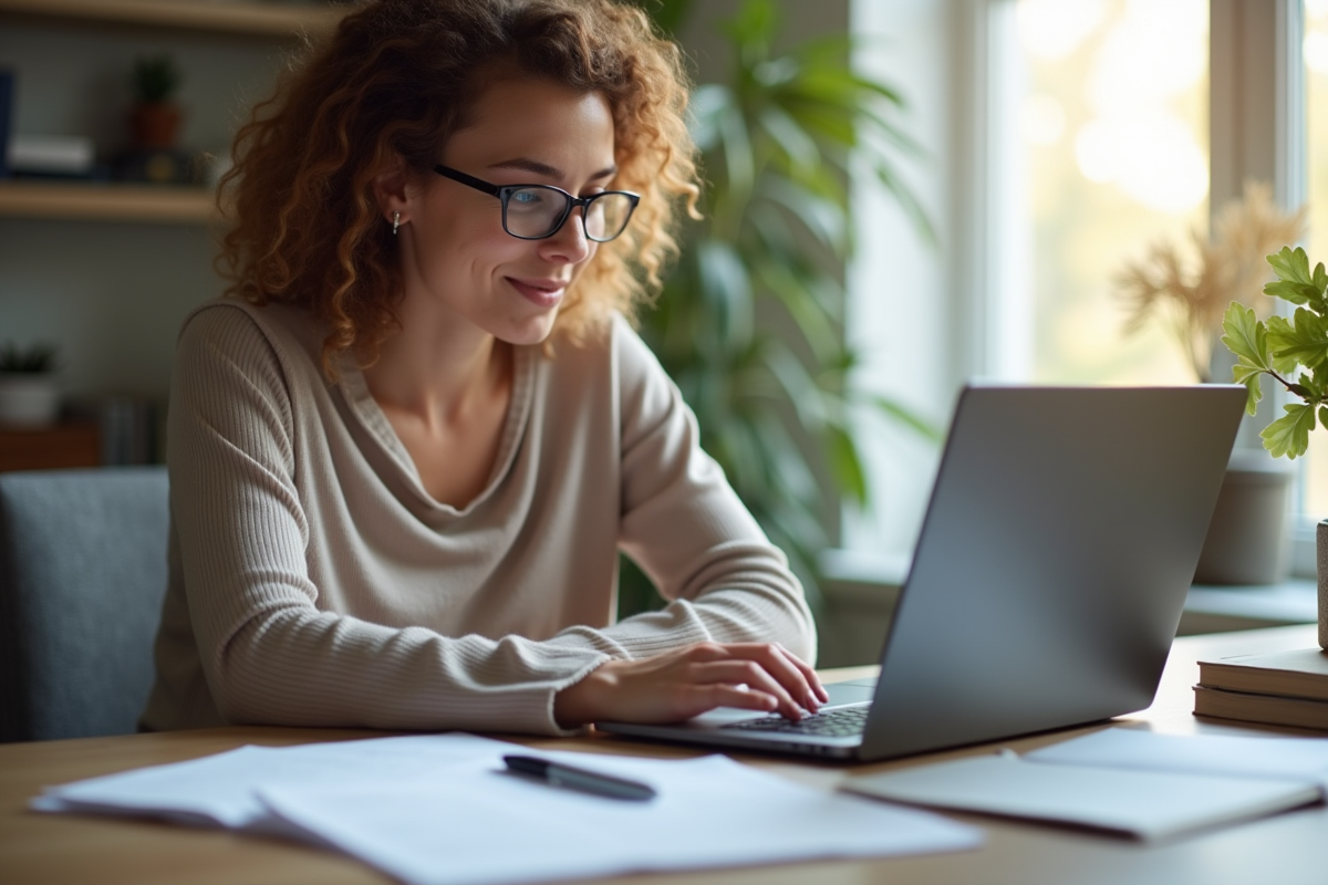 Freelancer travaillant à domicile avec ordinateur moderne