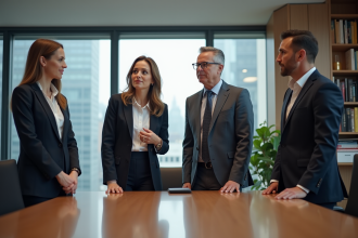 Groupe de professionnels en réunion de leadership