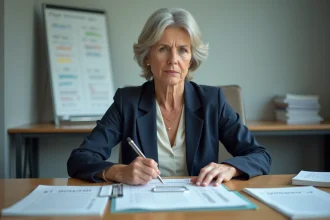 Syndicaliste femme lors d'une réunion de négociation salariale pour les fonctionnaires en 2026